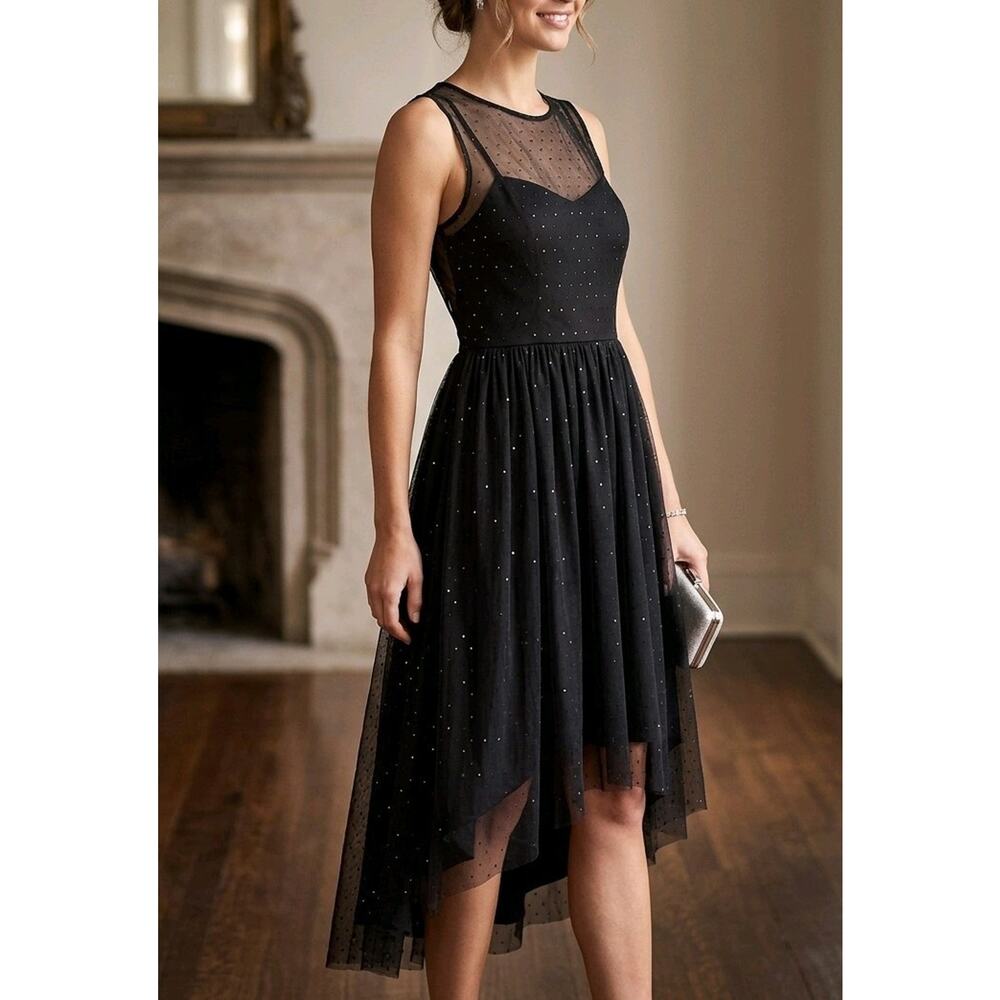 Disney LC Lauren Conrad Dress Size 6, Black Full Tulle Lined Whimsygoth Cocktail